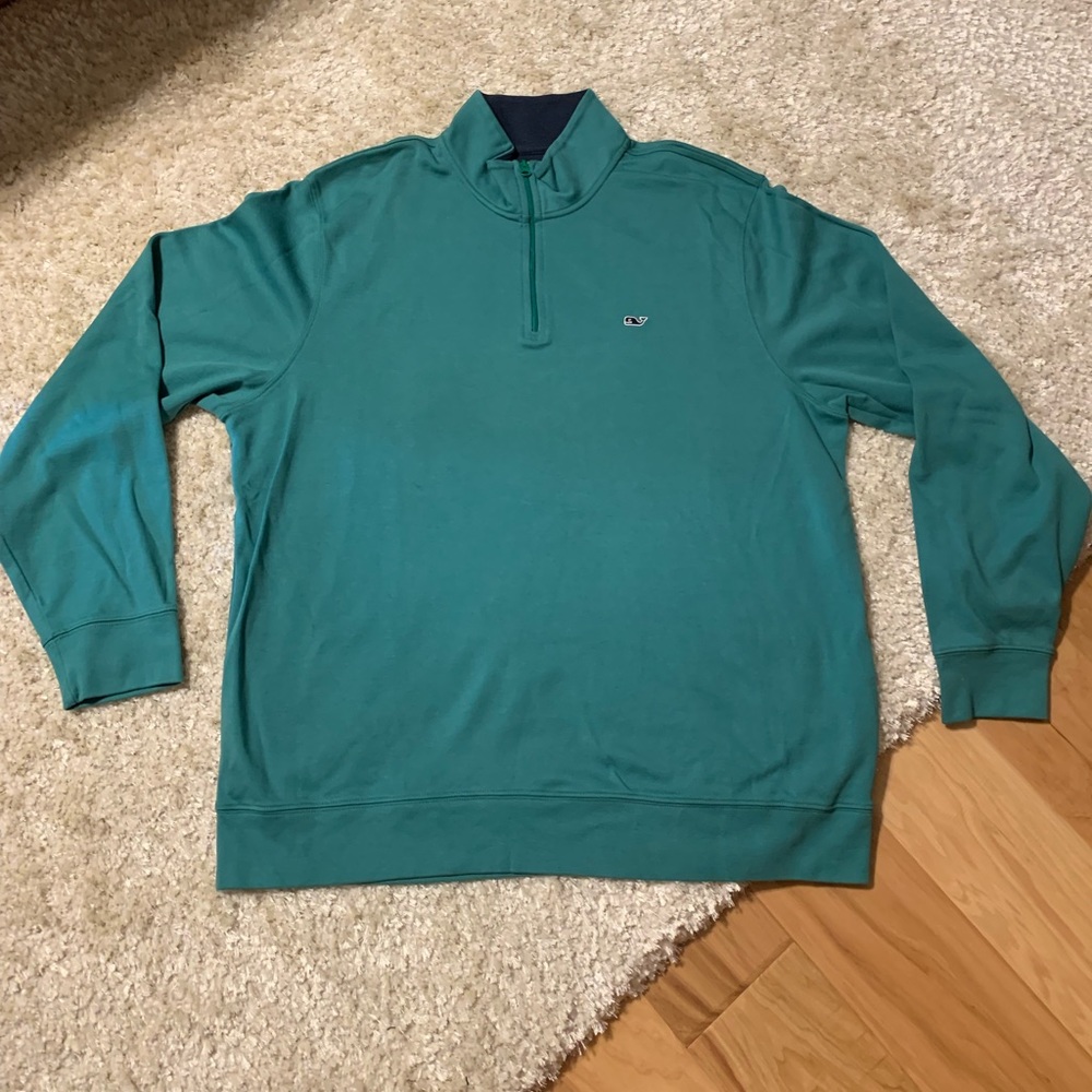 VINEYARD VINES 100% COTTON JERSEY 1/4 ZIP SHIRT L